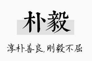 朴毅名字的寓意及含义