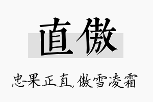 直傲名字的寓意及含义