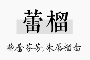 蕾榴名字的寓意及含义