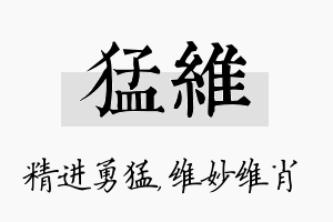 猛维名字的寓意及含义