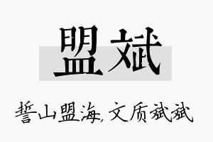 盟斌名字的寓意及含义