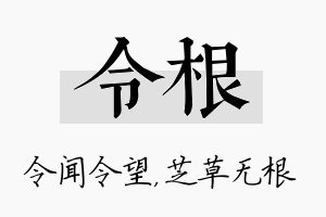 令根名字的寓意及含义