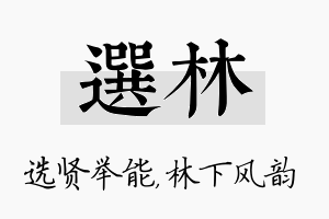 选林名字的寓意及含义