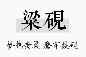 粱砚名字的寓意及含义