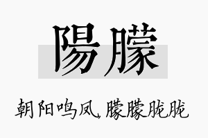 阳朦名字的寓意及含义