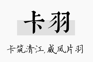 卡羽名字的寓意及含义