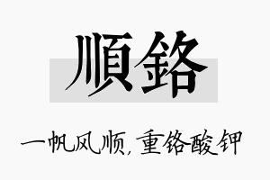 顺铬名字的寓意及含义