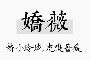 娇薇名字的寓意及含义