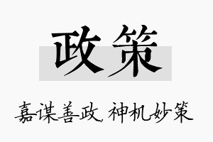 政策名字的寓意及含义