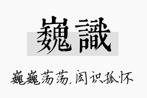 巍识名字的寓意及含义