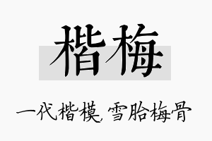 楷梅名字的寓意及含义