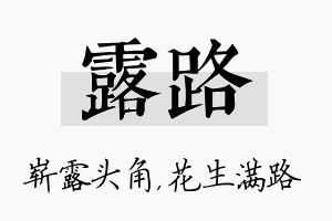 露路名字的寓意及含义