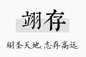 翊存名字的寓意及含义