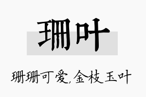 珊叶名字的寓意及含义