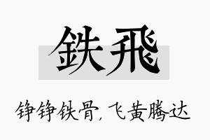 铁飞名字的寓意及含义