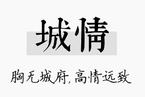 城情名字的寓意及含义