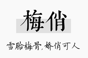 梅俏名字的寓意及含义