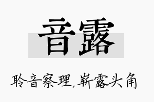 音露名字的寓意及含义