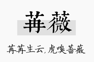 苒薇名字的寓意及含义