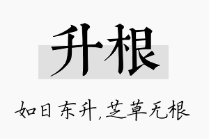 升根名字的寓意及含义