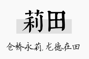 莉田名字的寓意及含义