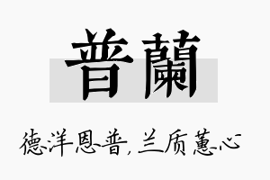 普兰名字的寓意及含义