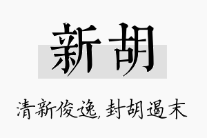 新胡名字的寓意及含义