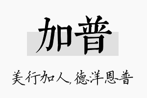 加普名字的寓意及含义