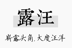 露汪名字的寓意及含义