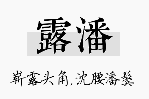 露潘名字的寓意及含义