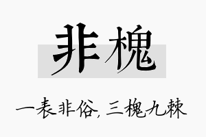 非槐名字的寓意及含义