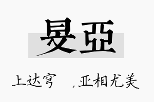 旻亚名字的寓意及含义