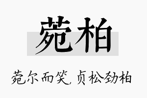 菀柏名字的寓意及含义