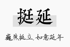 挺延名字的寓意及含义