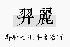 羿丽名字的寓意及含义