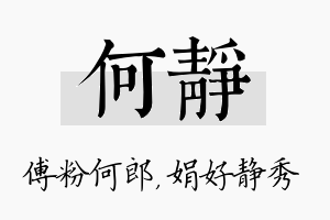 何静名字的寓意及含义