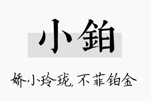 小铂名字的寓意及含义