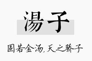 汤子名字的寓意及含义