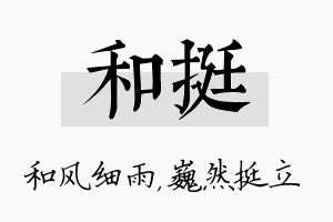 和挺名字的寓意及含义