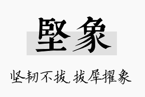 坚象名字的寓意及含义