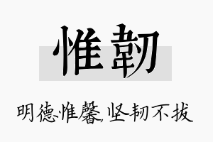 惟韧名字的寓意及含义