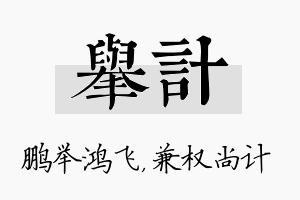 举计名字的寓意及含义