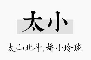 太小名字的寓意及含义