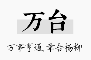 万台名字的寓意及含义