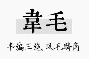 韦毛名字的寓意及含义