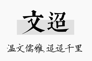 文迢名字的寓意及含义