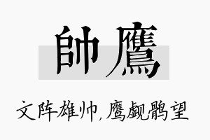 帅鹰名字的寓意及含义