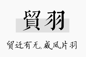 贸羽名字的寓意及含义