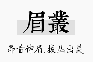 眉丛名字的寓意及含义