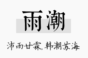 雨潮名字的寓意及含义